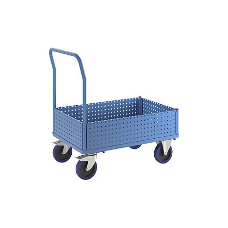eurokraft pro Carrello a pianale con 4 pareti in lamiera (1/2)
