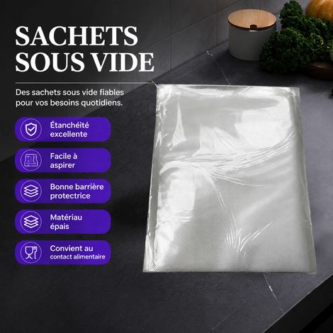 Sachets sous vide alimentaires gaufrés transparents 25 x 30 cm lot de 50 25 30cm 100 g – Livraison gratuite (1/5)
