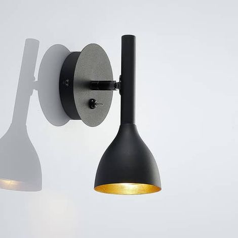 [NEUWERTIG] B-Ware Lucande Wandleuchte Nordwin Flurleuchte Wandlampe Lampe Leuchte Schwarz Gold