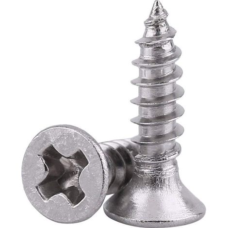 Kit d'assortiment de vis 200 pièces tête de rondelle hexagonale et tête de plaquette avec vis autotaraudeuses en acier inoxydable 304 pour plastiques bois métal(M38mm) (1/5)