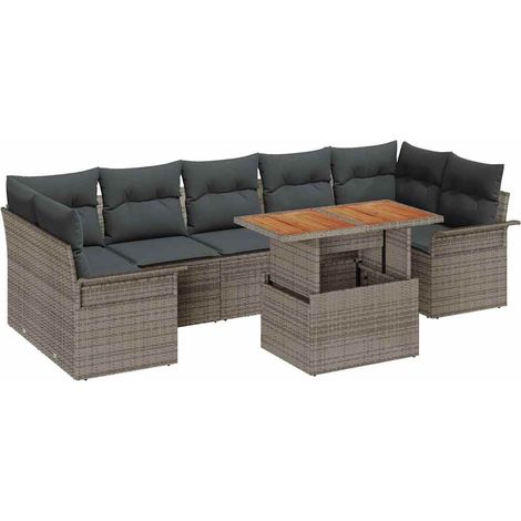Maison Exclusive - Conjunto de sofá de jardín con cojín Manual 8