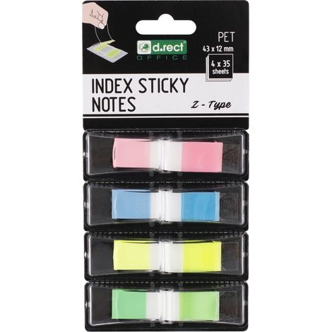 Linguette indice PET tipo Z 43x12mm 4x35pz 24pz (1/2)