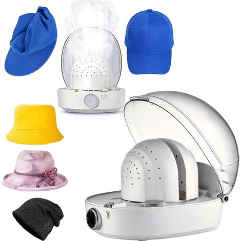 Machine De Nettoyage à Vapeur Pour Casquettes, 1000w Nettoyeur Automatique Avec RéServoir D'Eau 300 Ml Pour Casquettes Baseball, Chapeaux Et Perruques Nettoyage à La Vapeur à 360° (1/5)