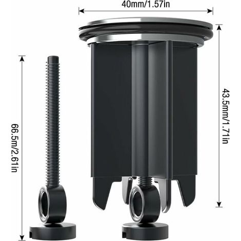 Tappo per lavabo, 2 tappi universali di alta qualità, in acciaio inox anticalcare, per lavabo, bidet, bagno (40 mm) (1/4)