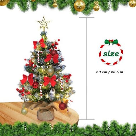 Sapin de Noël de table - Bricolage Sapin Décoré - 60 cm - 70 branches - LED lumineux (1/5)