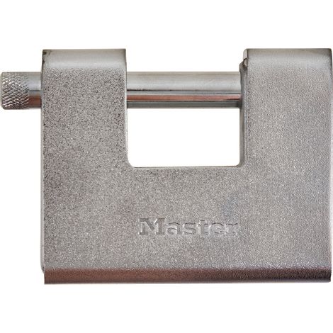 Master Lock 690EURD Cadenas Rectangulaire en Zinc à Clé, Gris, 10,4 x 9 x 2,9 cm