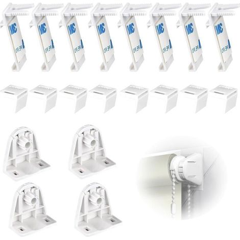 Supports de serrage pour store double, 8 supports de fenêtre, pour vos besoins quotidiens, kit d'accessoires pour la fixation de stores doubles sans perçage, pinces de serrage pour PVC, battants de (1/5)