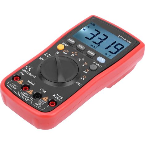 Multimètre numérique ZT219 à sélection automatique de gamme, testeur de tension AC/DC True-RMS, 19 999 points