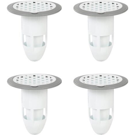 Pair Lot de 4 Pièce Bouchons de Vidange de Sol de Douche, Anti-odeurs Connecteurs, Caoutchouc Drain de Sol Douche, Convient pour Salle de Bain, Cuisine, Toilettes, Salle Machines Laver, I'hôtel (Gris)
