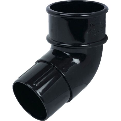 FloPlast 50mm Downpipe Offset Bend - Black PVCu Connector (1/3)
