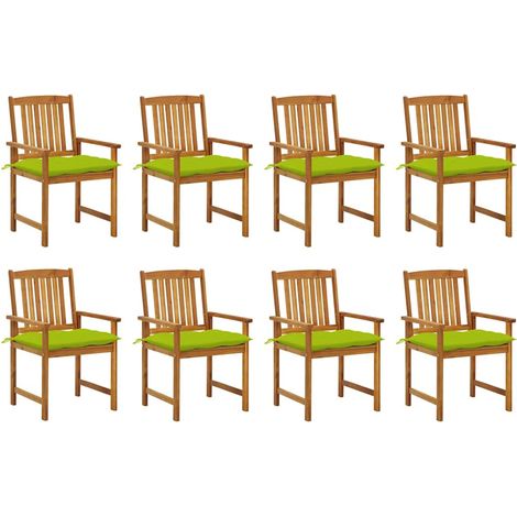 vidaXL Sillas de jardín con cojines 8 uds madera maciza de acacia (1/4)