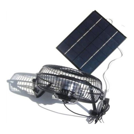 Ventilateur 5,2 W 6 V alimenté par panneau solaire 20,3 cm pour camping, caravane, yacht, serre, maison de chien, poulailler (1/4)