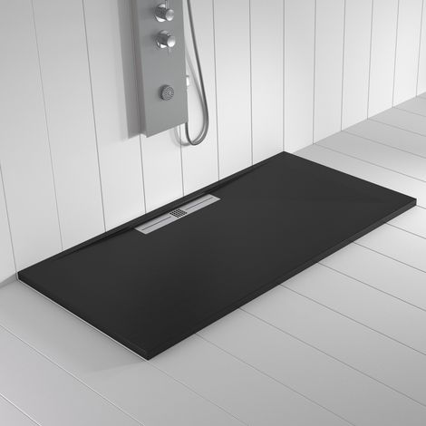 Piatto doccia in Resina WIDE Nero ANTISCIVOLO - 70x120 cm - Griglia + Valvola GRATIS (1/5)