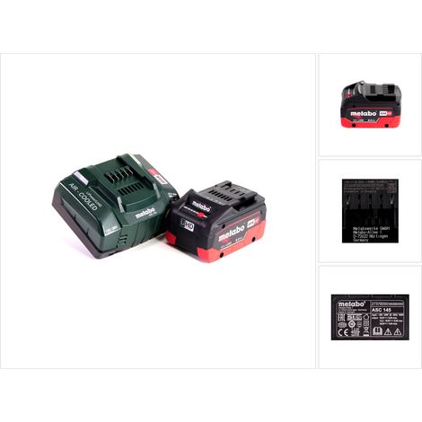 Metabo set básico de batería 18V con 1x batería LiHD 8.0Ah ( 625369000 ) + cargador ASC 145 ( 627378000 )