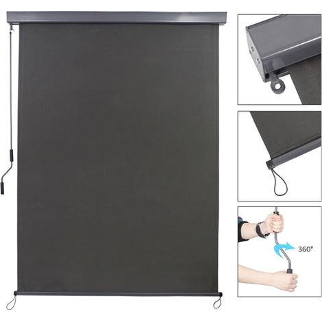 Mucola – Store vertical 160x250 cm – Protection solaire et visuelle – Imperméable et résistant au vent – Montage rapide et facile