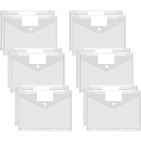 12er-Pack A4-Dokumentenhüllen transparent A4 - A4-Format - Mit 11 Löchern und Etikettentasche zum Organisieren von Dokumenten (1/5)