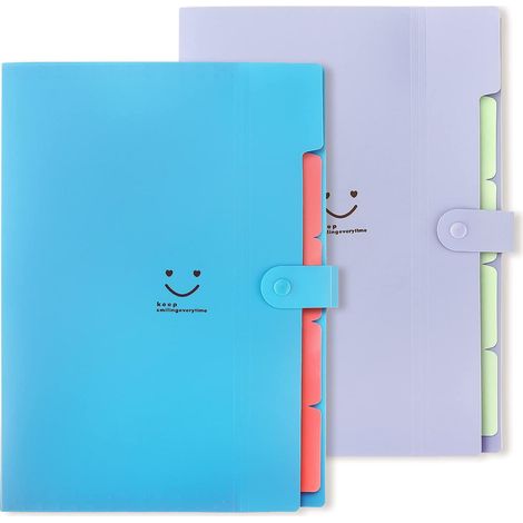Pochettes extensibles pour dossiers suspendus format lettre/A4, organiseur de documents accordéon pour école et bureau, lot de 2 (1/5)