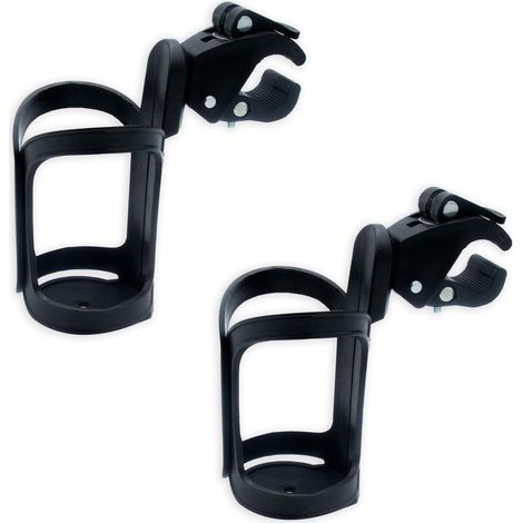 Porte-gobelet universel pour vélo (lot de 2) – Modèle à large ouverture rotatif à 360° pour vélo, poussette, fauteuil roulant, déambulateur et trottinette – Système de fixation en un clic (1/5)