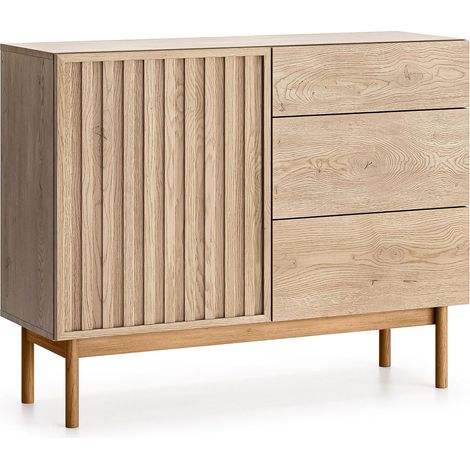 AX LIVING Kommode mit Schubladen Santarco K1T3S 106cm, Eiche Cremona