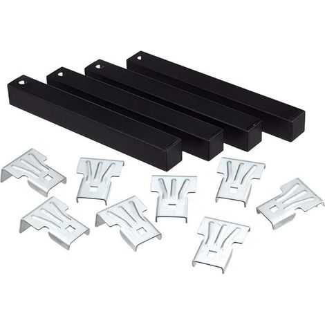 Pieds pour sommier - JUANIO - Lot de 4 - Métal - Hauteur 30 cm - Section 3x3 cm - Antidérapant (1/5)