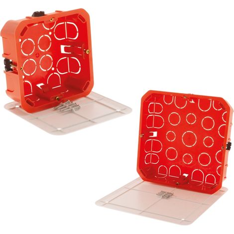 Set de 2 boîtes de dérivation cloison sèche - vis + couvercle ajustable - Zenitech