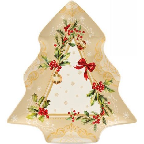Fade Agrifoglio Vassoio Albero di Natale 30 x 28 Cm Multicolor
