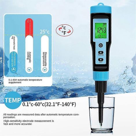 pH-mètre alimentaire 0,00-14,00 pH, haute précision, testeur de pH et de température, analyseur d'acidité compatible avec la viande, les conserves, le fromage, la pâte et l'eau. Qualité supérieure. WH (1/4)