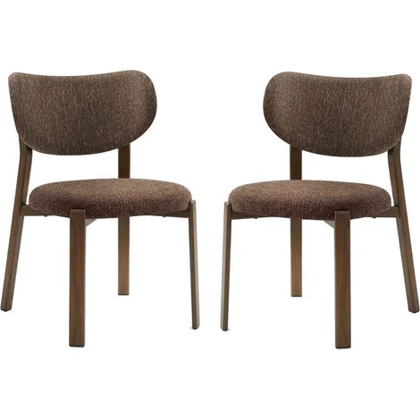 CALICOSY - Lot de 2 Chaises en tissu et pieds décor bois H77 cm - OSLO (1/5)