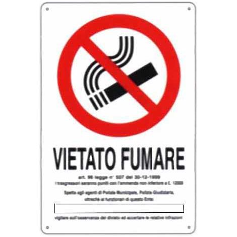 Cartello Vietato Fumare Dl 20X 30 Alluminio