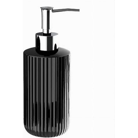 Cleafe - Dispenser Porta Sapone Liquido Portasapone Nero Rigato Accessorio Da Bagno 69746 - (1/2)