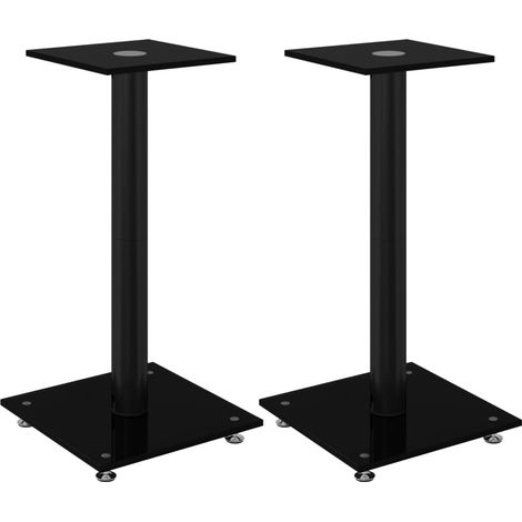 Supports de haut-parleurs 2 pcs noir verre trempé 1 pilier CFW53473 (1/5)