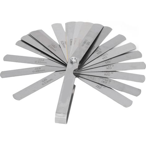 Jeu de cales d'épaisseur 0.04-0.88mm 32 lames acier inoxydable gravure double métrique impériale outil de mesure (1/5)