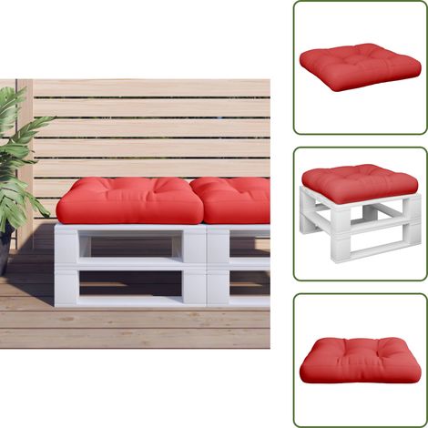 The Living Store Palettenkissen Rot 58x58x10 cm Stoff - Palettenkissen