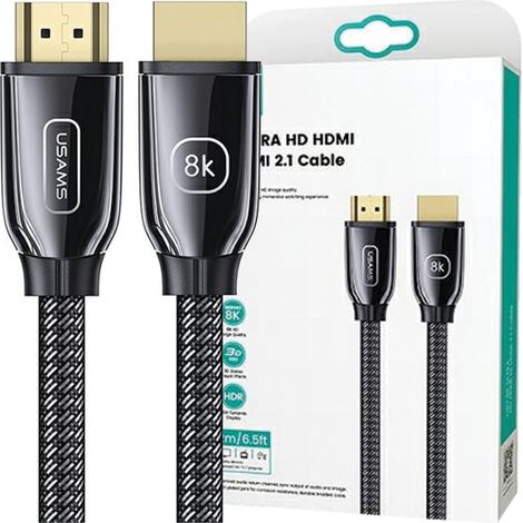 USAMS HDMI - HDMI-Kabel 3 m Ultra HD U67 2.1 8K schwarz/schwarz SJ498HD01 (US-SJ498) (1/5)