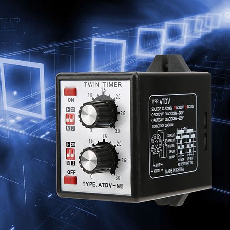 Relais de minuterie à commande par bouton marche/arrêt, relais de minuterie multisection ATDV-NE AC110V/220V (1/5)