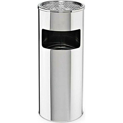 Svita – Cendrier sur pied 30L en acier inoxydable – Dimensions 60x25cm – Amovible et résistant aux intempéries – Pour espaces extérieurs