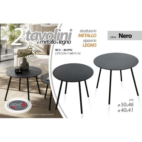 Set de deux tables en métal Ø50/40 cm