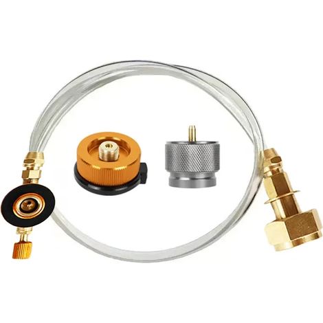 Adaptateur de remplissage de gaz pour réchaud de camping, adaptateur de remplissage de bouteille de propane, accessoires de connexion pour réservoir de gaz et réchaud portable (1/5)