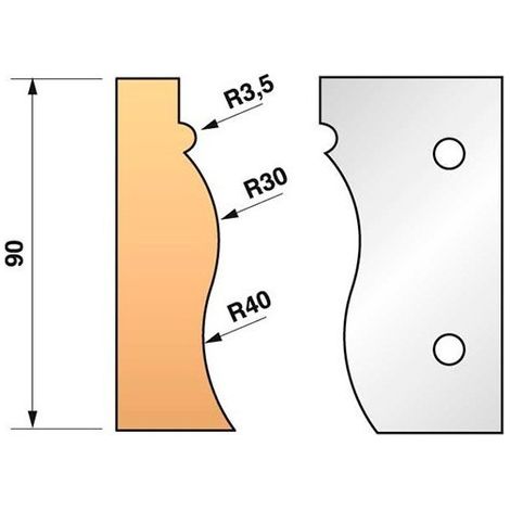 Leman - Jeu de 2 fers profilés N°322 pour porte-outils Ht.90 mm