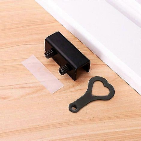 Set Türsicherheitsschloss aus Edelstahl, verstellbare Schiebefenstersicherung, Kindersicherung, Fenstersturzsicherung, Diebstahlsicherung, Begrenzer zddk (1/2)