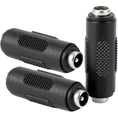 3 Pcs DC Connecteur d'alimentation Femelle à Femelle de 5.5x2.1mm, Adaptateur de coupleur Femelle à Femelle pour CCTV (1/5)