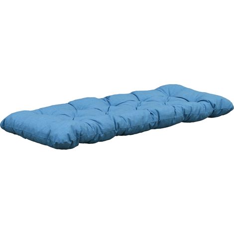 2-Sitzer-Sitzkissen ca 120 x 50 x 8 cm, Bankauflage, blau/grau (1/5)