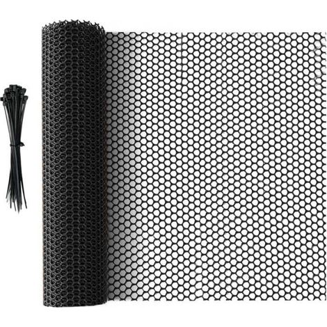 1 Rouleau de Clôture en Treillis, Clôture en Plastique Noir Polyvalente, Treillis à Animaux Découpable, 5m x 40cm (1/5)