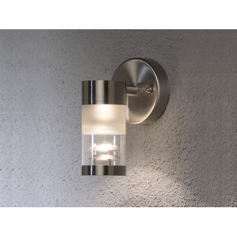 Dimmbare Außenwandleuchte BOLZANO in Edelstahl, Fassadenbeleuchtung modern (1/4)