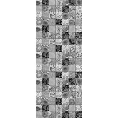 Panneau mural douche en alu-composite VIPANEL - Carrelage Décor Carreaux Floraux - Finition Brillant - 100x255cm (1/5)