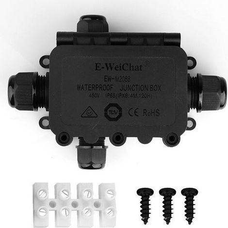 Wasserdichte Anschlussdose – Verbindungsdose – Drahtverbinder – Klemmenblock – Bereich: 9–12 mm (links/rechts), 7–10 mm (oben/unten) (1/5)