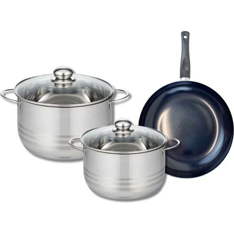 Ensemble de 1 Poêle de cuisson 24 cm et 2 faitouts 20 et 24 cm Elo Prima Brillant (1/5)