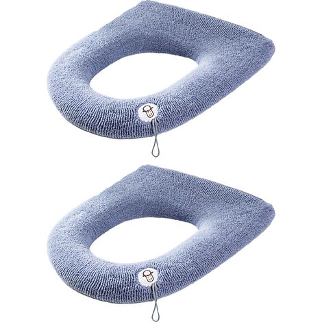 Housse de toilette d'hiver épaisse et chaude, tricotée, lavable, coussin rond universel en peluche pour tous les modèles standard (1/5)