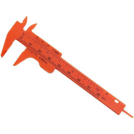 5 mini-pieds à coulisse de 8 cm, métriques, en plastique, portables, coulissants, de poche, outil de mesure (orange)-10.6X4.5cm-Orange