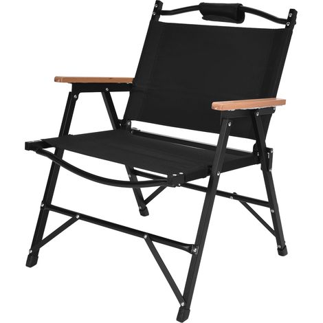 Chaise pliante ergonomique, supportant jusqu'à 120 kg, portable et confortable, idéale pour le barbecue, le camping et la pêche. (1/5)